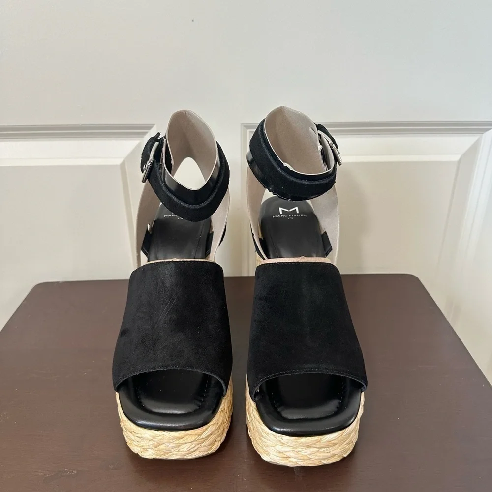 Marc Fisher Nelly Espadrille Ankle Strap Wedge Sandal in a size 9.5